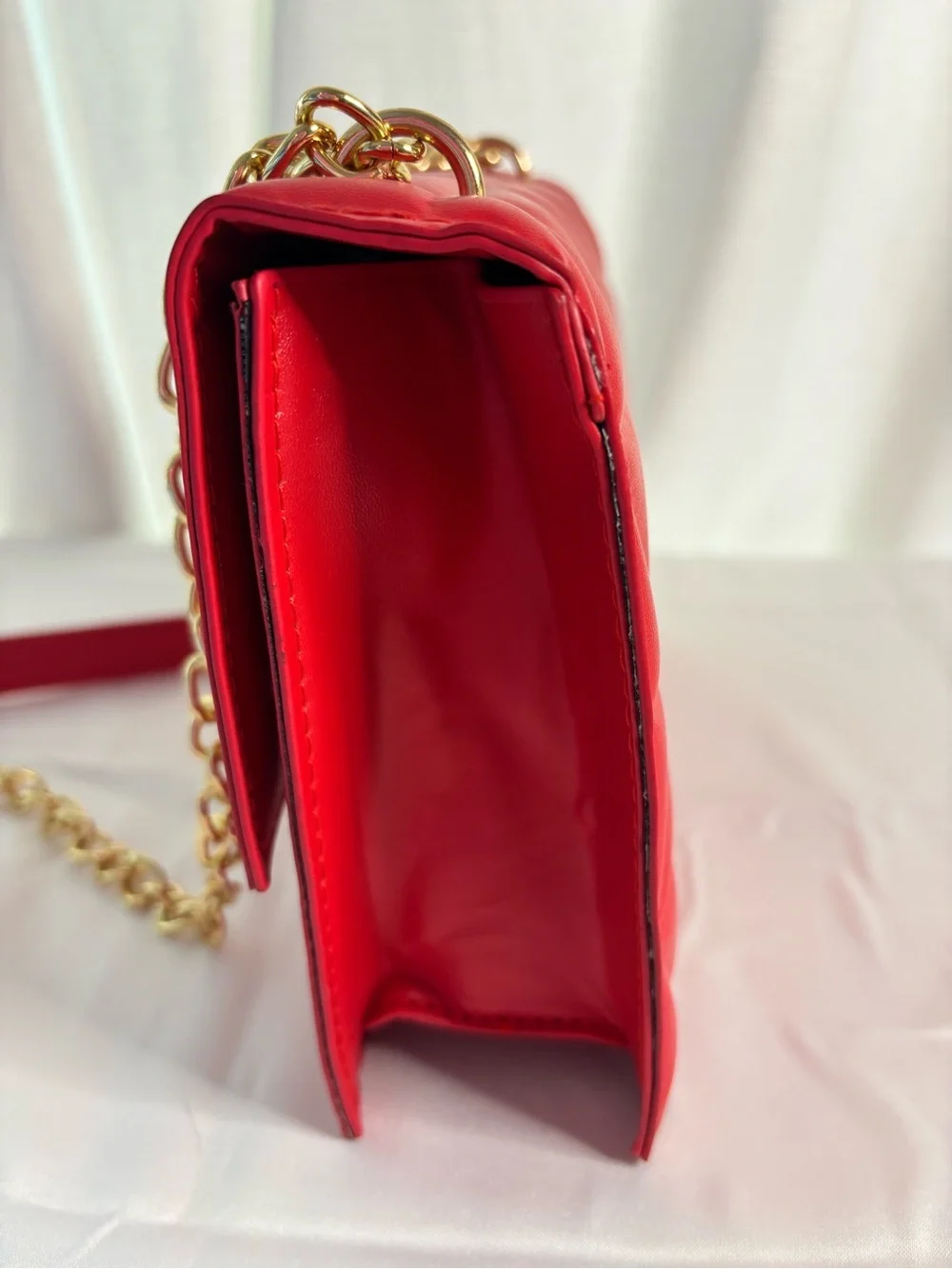 Red Quilted Bow Chain Crossbody with Claire’s White Mini Backpack Set